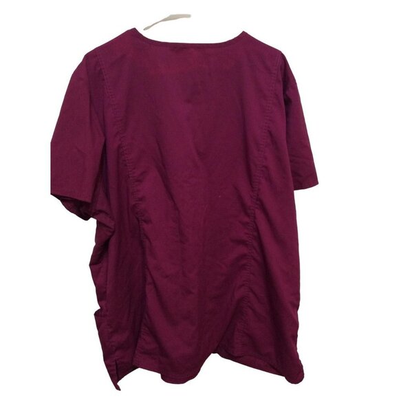 Cherokee Authentic Workwear Scrub Top Size 3X Burgandy - Picture 2 of 5